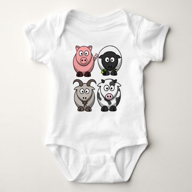Farmyard / Barnyard Animals  /Creeper Baby Bodysuit (Front)
