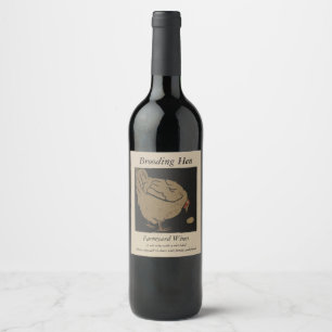 Farmyard Brooding Hen Template - Chicken and Egg Wine Label