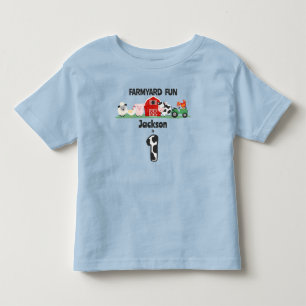 Farmyard Fun 1st Birthday Farm Animal Birthday  Toddler T-Shirt