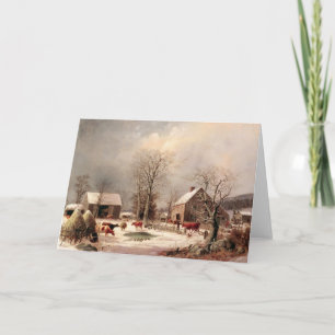 Farmyard in Winter Card