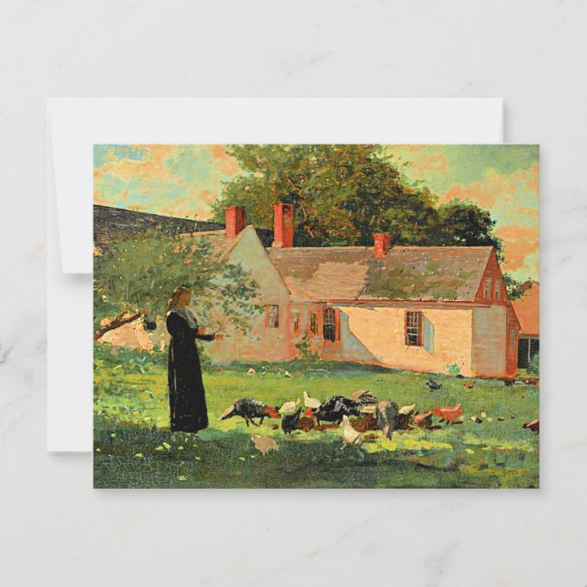 Farmyard Scene, famous artwork by Winslow Homer Card (Front)