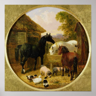 Farmyard Scene Poster