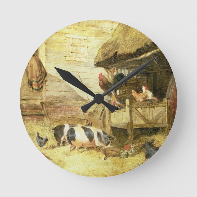 Farmyard Scene Round Clock (Front)