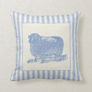 Farmyard Sheep with Ticking Cushion