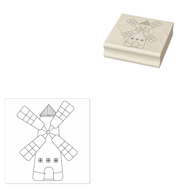 Farmyard windmill rubber stamp (Stamped)