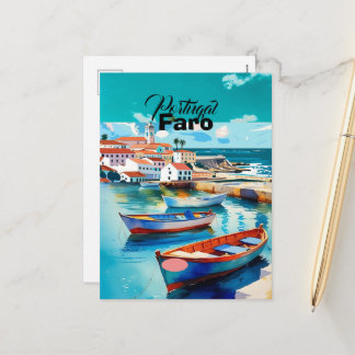 Faro Portugal Travel Postcard Art, Portugal Travel