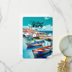 Faro Portugal Travel Postcard Art, Portugal Travel