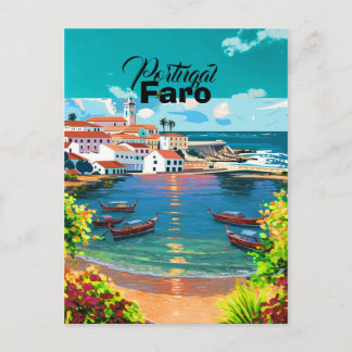 Faro Portugal Travel Postcard Art, Portugal Travel