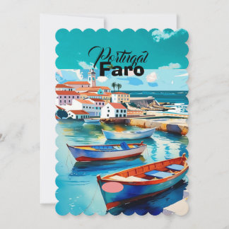 Faro Portugal Travel Postcard Art, Portugal Travel