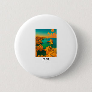 Faro - Portugal Travel Poster 6 Cm Round Badge