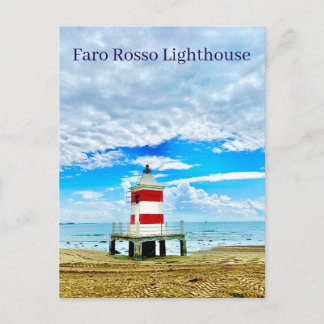 Faro Rosso Lighthouse Red Italy Postcard