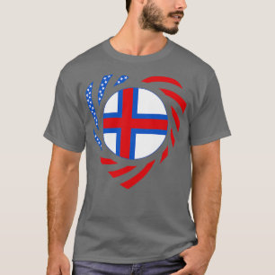 Faroe Islands American Multinational Patriot Flag T-Shirt