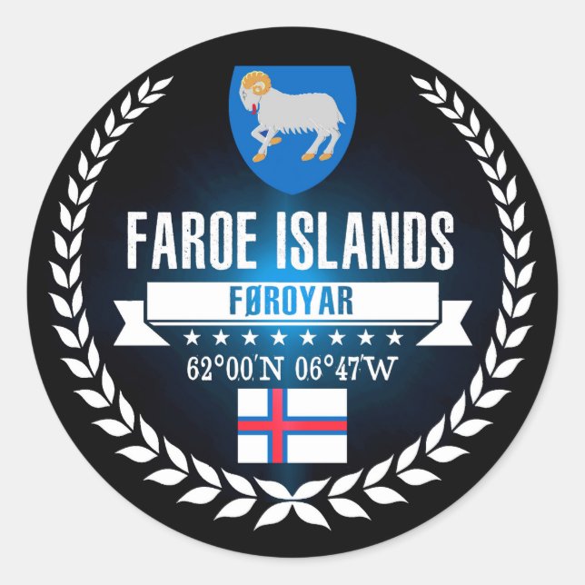 Faroe Islands Classic Round Sticker (Front)
