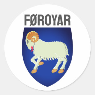 Faroe Islands coat of arms (DENMARK) Classic Round Sticker
