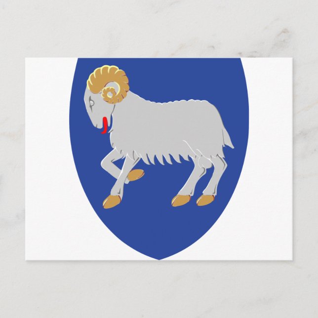 Faroe Islands Coat of arms FO Postcard (Front)