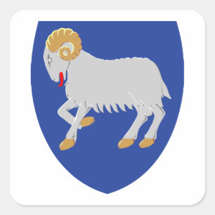 Faroe Islands Coat of Arms Square Sticker