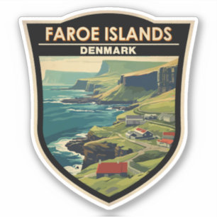 Faroe Islands Denmark Travel Art Vintage
