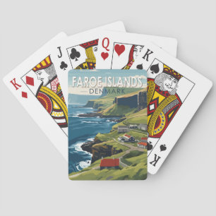 Faroe Islands Denmark Travel Art Vintage Playing Cards