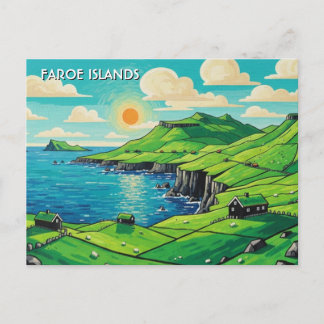 Faroe Islands Denmark Travel Postcard