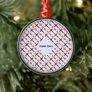 Faroe Islands Faroe Islander Tiled Black Personal Metal Tree Decoration