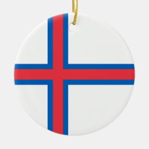 Faroe Islands flag Ceramic Tree Decoration