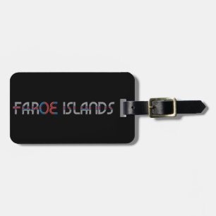 Faroe Islands Flag Colours Typography Luggage Tag
