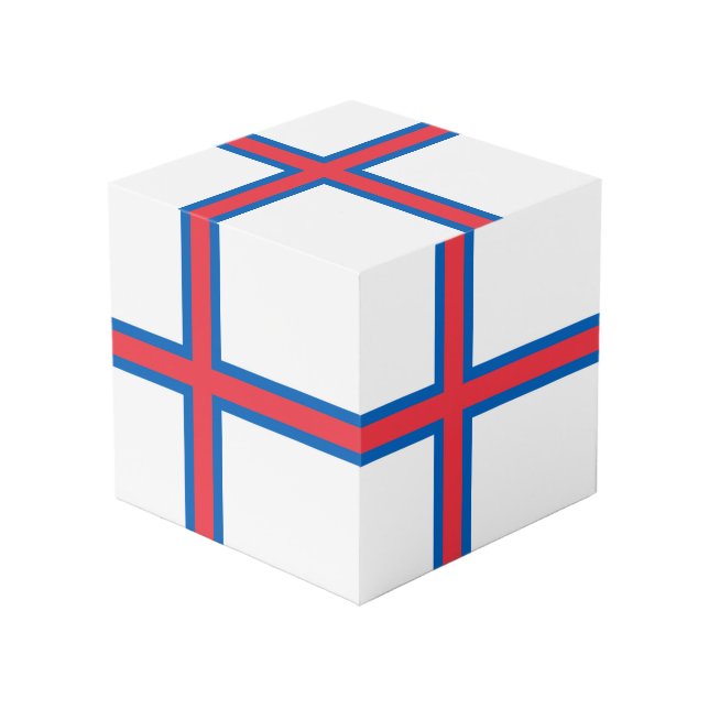 Faroe Islands flag Cube (Front Angled)