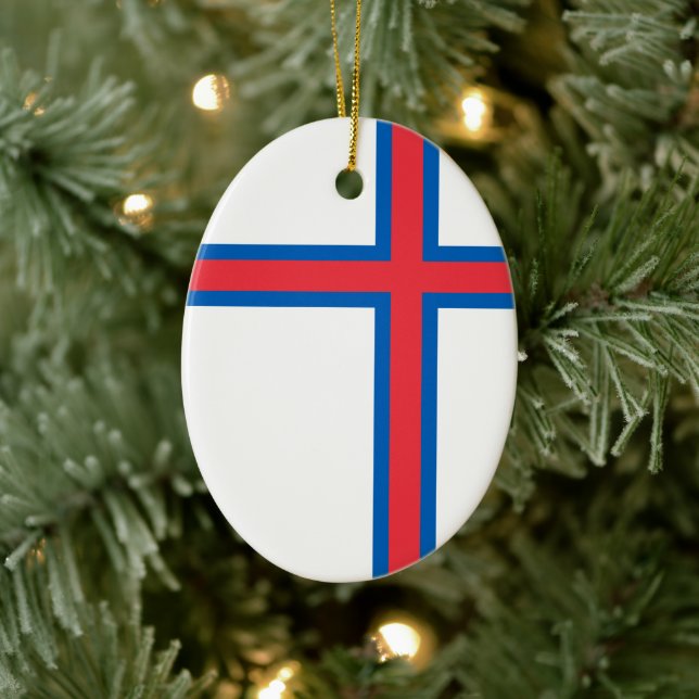 Faroe Islands flag (DENMARK) Ceramic Tree Decoration (Tree)
