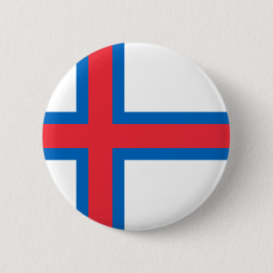 Faroe Islands Flag FO 6 Cm Round Badge