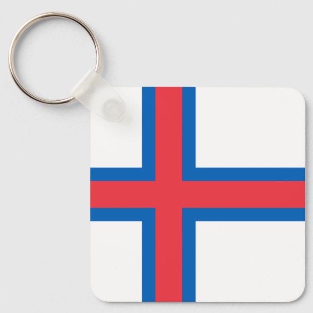 Faroe Islands Flag Key Ring (Front)