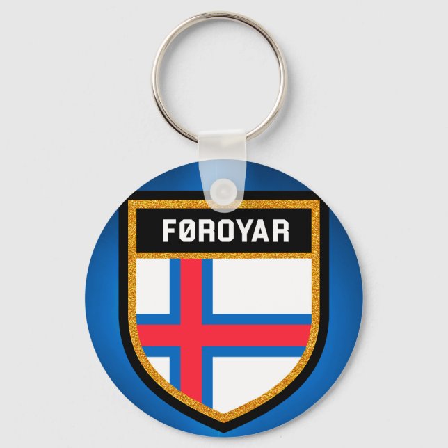 Faroe Islands Flag Key Ring (Front)