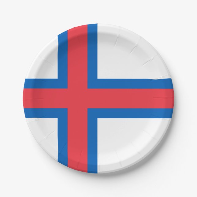 Faroe Islands Flag Paper Plate (Front)