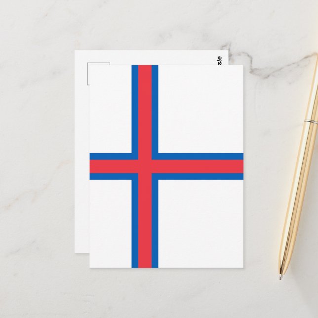 Faroe Islands flag Postcard (Front/Back In Situ)