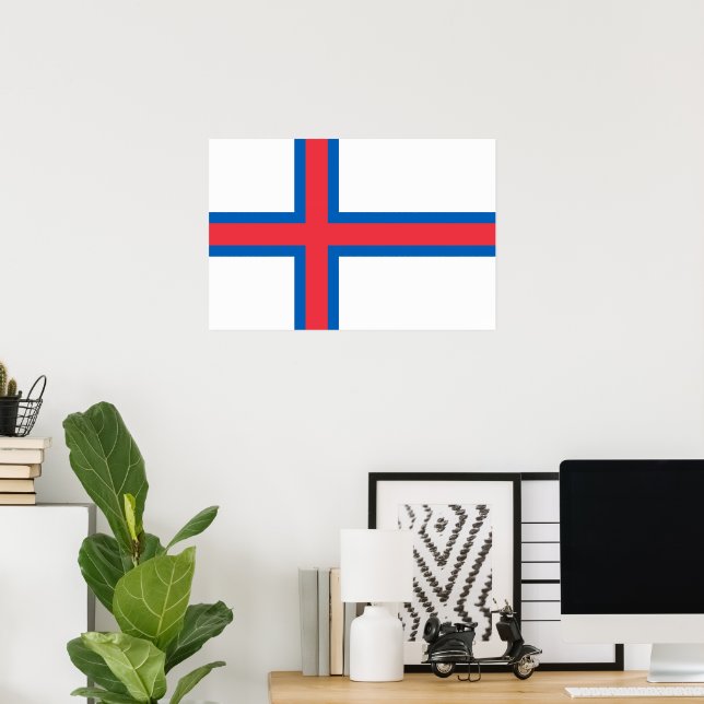 Faroe Islands flag Poster (Home Office)