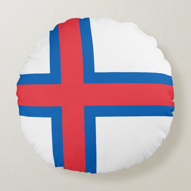 Faroe Islands Flag Round Cushion (Front)