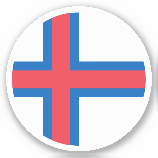 Faroe Islands Flag Round Sticker (Front)
