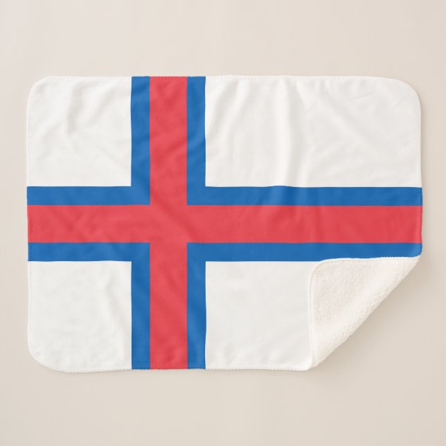 Faroe Islands Flag Sherpa Blanket (Front (Horizontal))