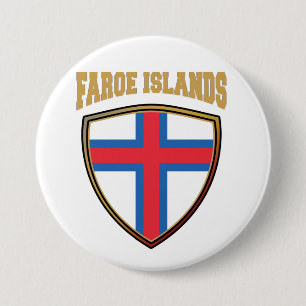Faroe Islands Flag Shield 7.5 Cm Round Badge