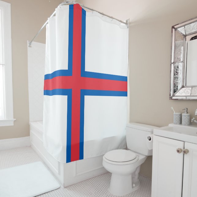 Faroe Islands flag Shower Curtain (In Situ)