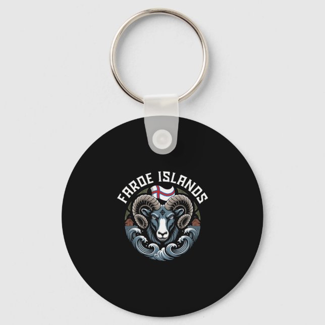 Faroe Islands Flag Travel Vacation  Key Ring (Front)