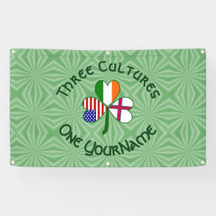 Faroe Islands Ireland USA Shamrock Personalised Banner