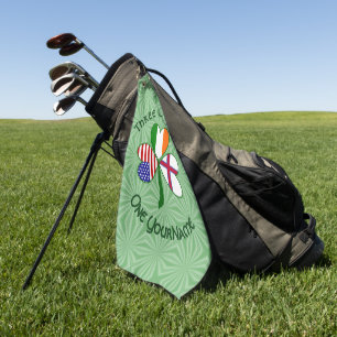 Faroe Islands Ireland USA Shamrock Personalised Golf Towel
