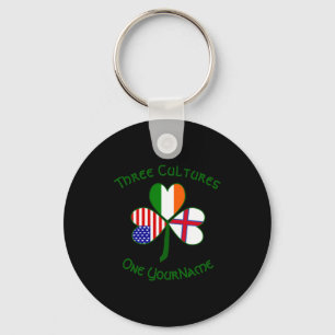 Faroe Islands Ireland Usa Shamrock Personalized T Key Ring