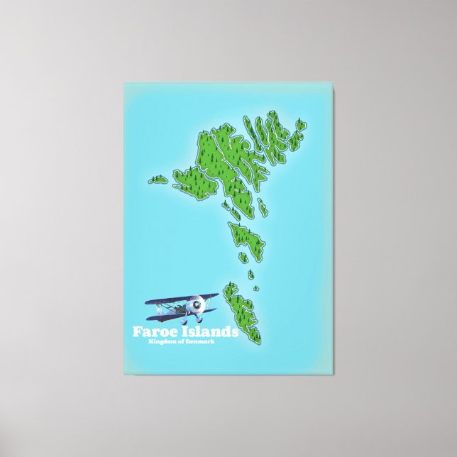 Faroe Islands Kingdom of Denmark map Canvas Print (Front)