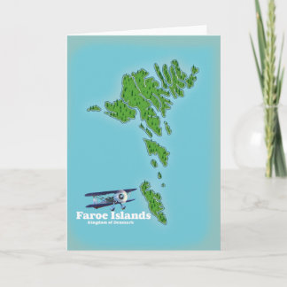 Faroe Islands Kingdom of Denmark map Holiday Card