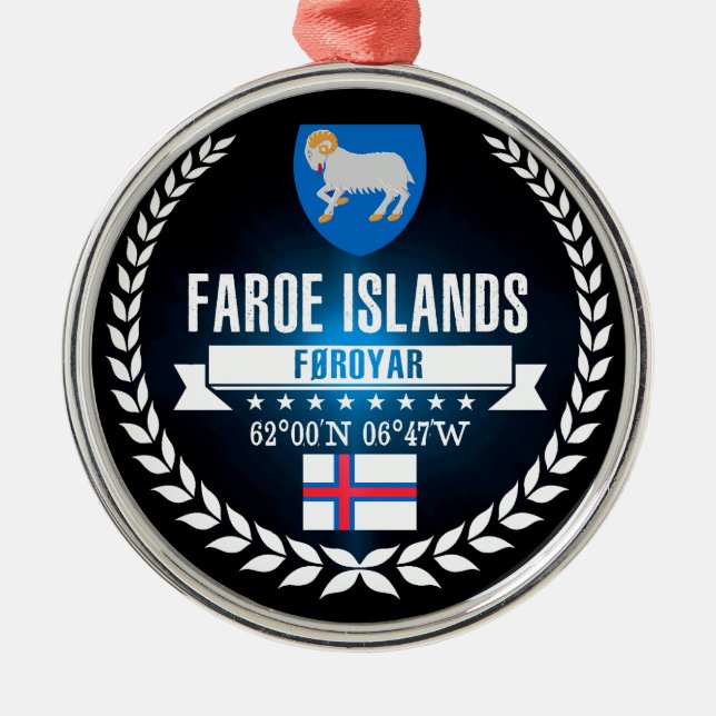 Faroe Islands Metal Tree Decoration (Front)