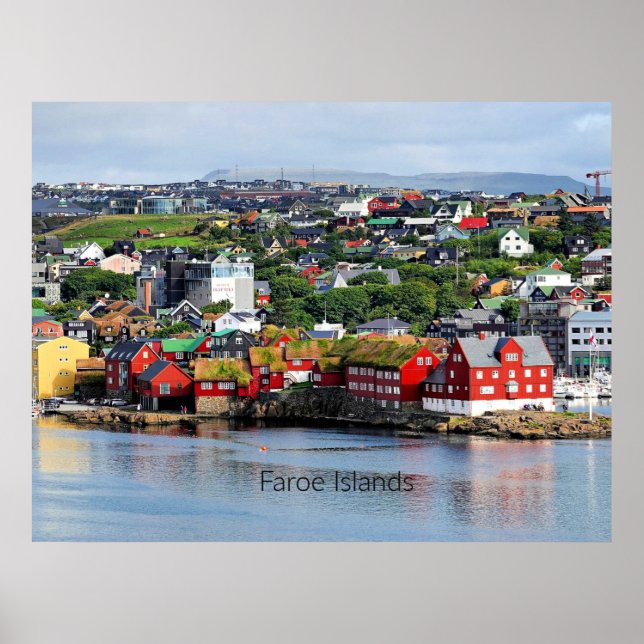 Faroe Islands, panoramic view of Torshavn Poster (Front)