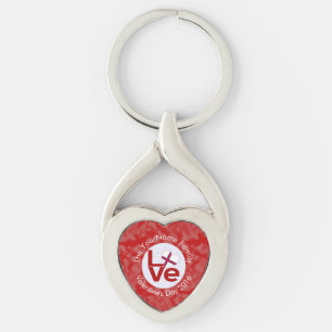 Faroe Islands Red LOVE Flag Personalised Key Ring