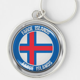 Faroe Islands Round Emblem Key Ring