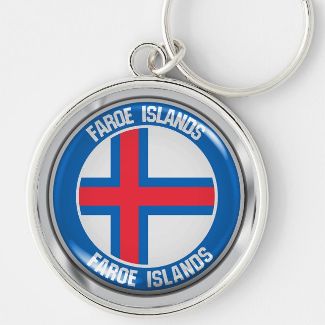 Faroe Islands Round Emblem Key Ring (Front)